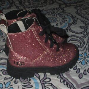UGG Kids Glitter Boots in Sparkling Rose and Black